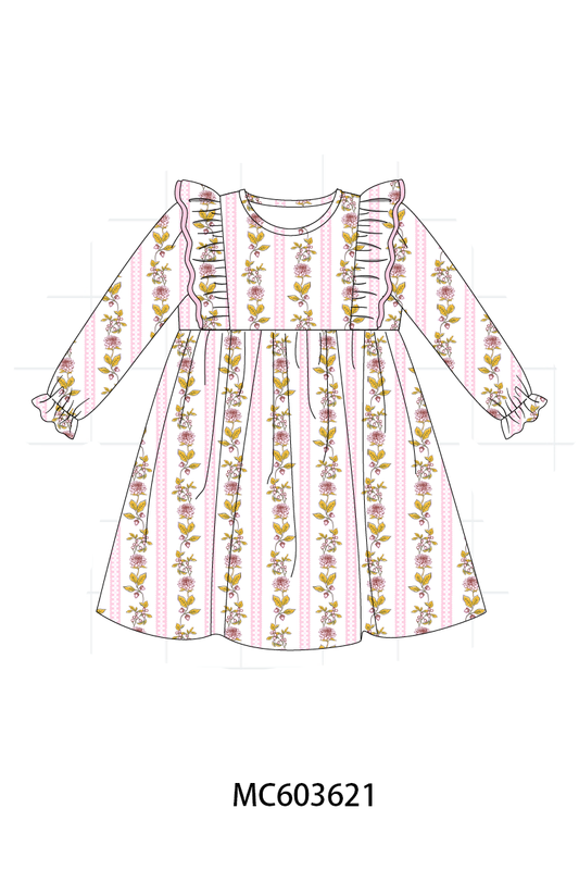 PO85 Pink rose stripe print ruffle collection - ETA  LATE AUGUST to LC