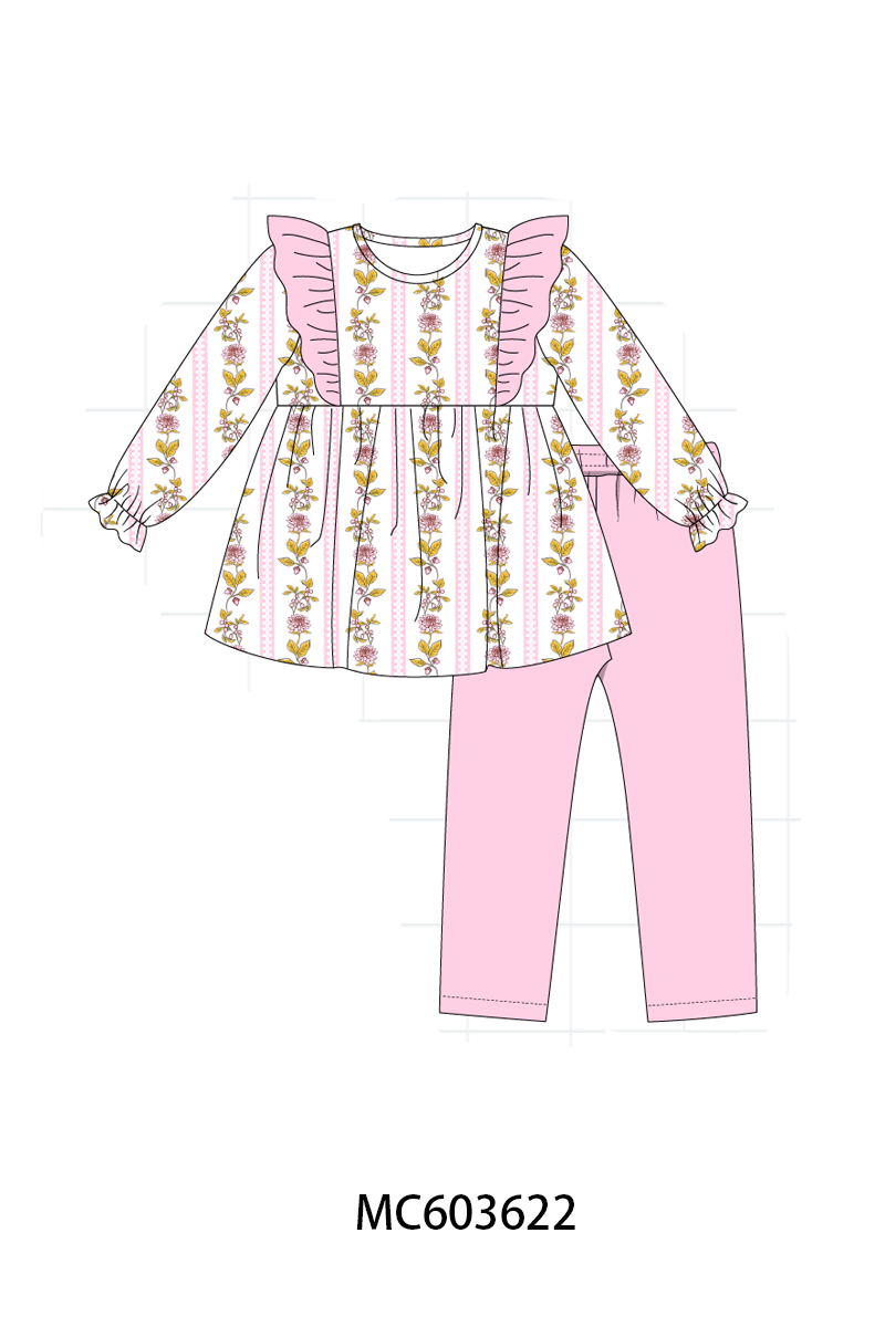 PO85 Pink rose stripe print ruffle collection - ETA  LATE AUGUST to LC