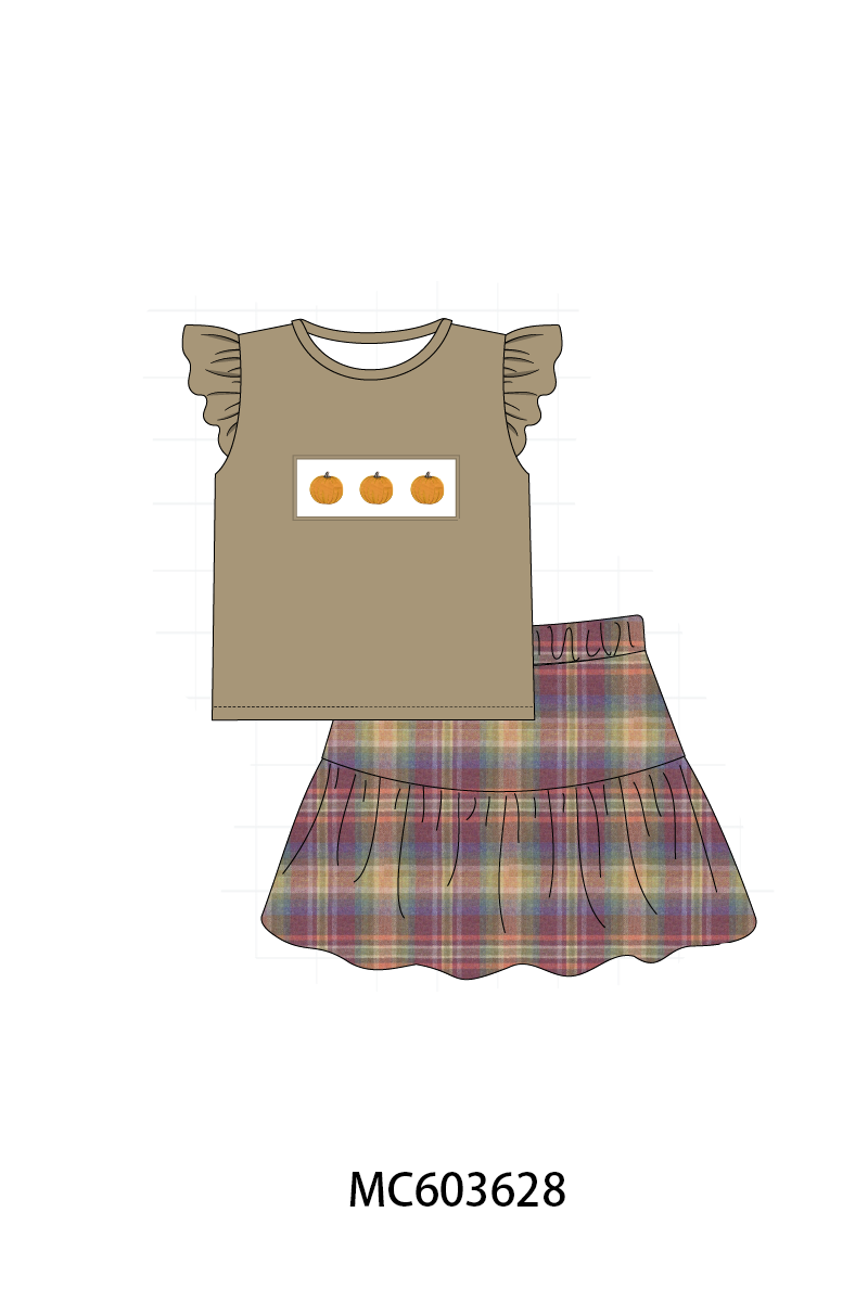 PO85 Camel pumpkin embroidery ruffle collection - ETA  LATE AUGUST to LC