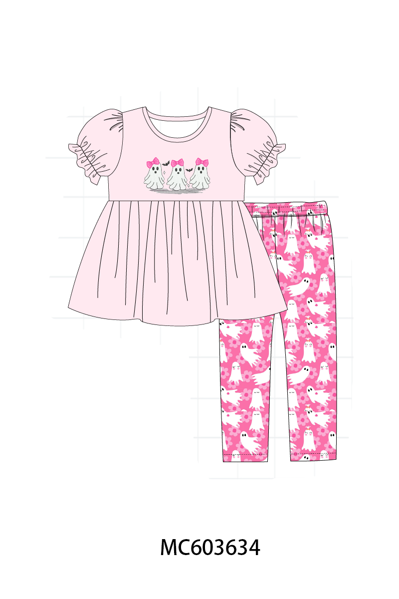 PO85 Pink halloween ghost spooky embroidery collection - ETA  LATE AUGUST to LC