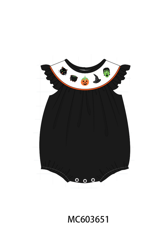 PO85 Black halloween pumpkin embroidery collection