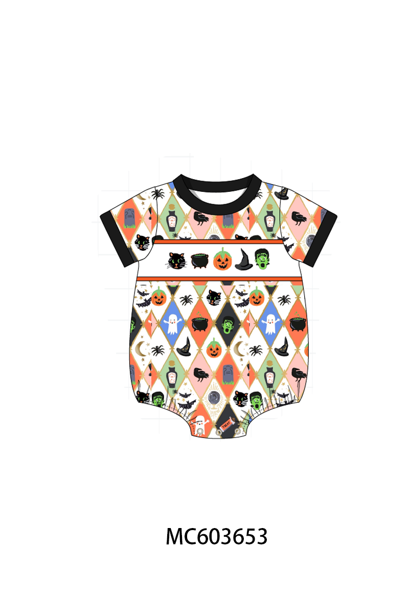 PO85 Black halloween pumpkin embroidery collection