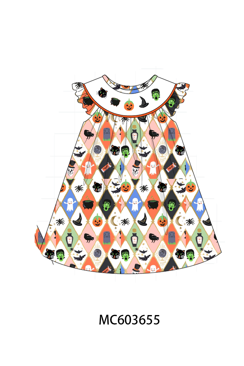 PO85 Black halloween pumpkin embroidery collection