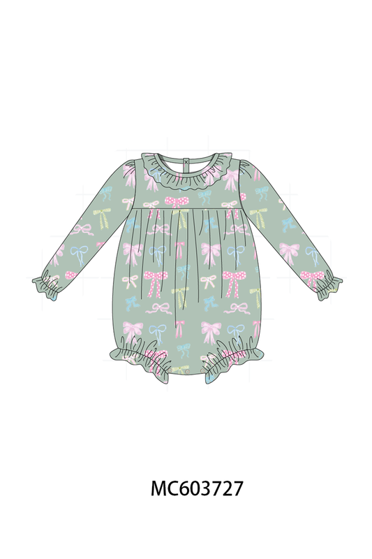 PO85 Sage bow print ruffle collection - ETA  LATE AUGUST to LC