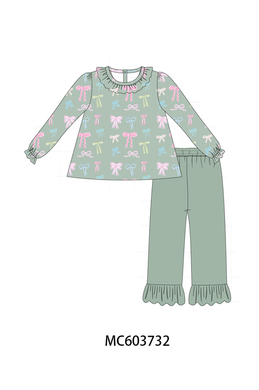 PO85 Sage bow print ruffle collection - ETA  LATE AUGUST to LC