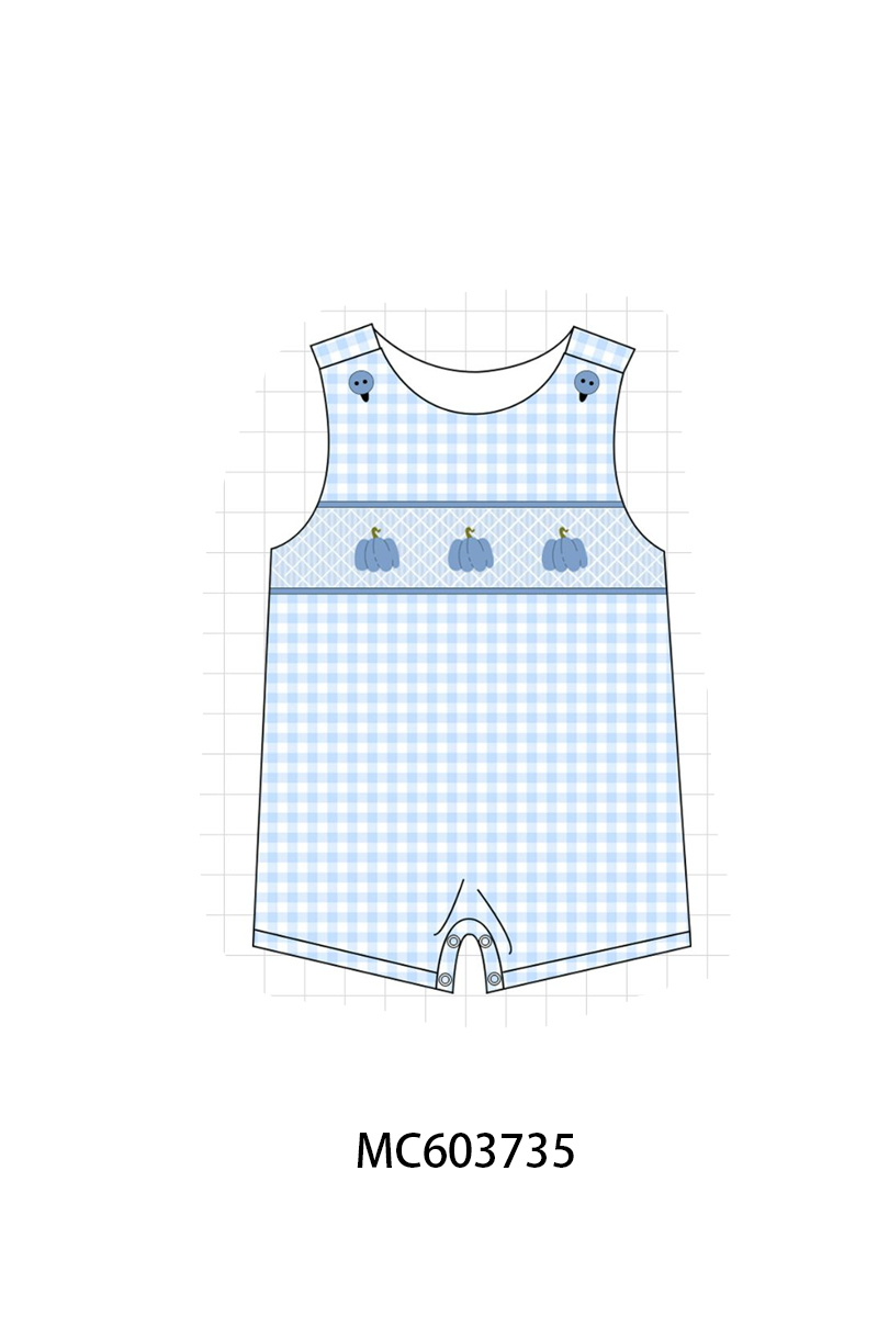 PO85 Blue pumpkin bow smocked lace collection -  LATE AUGUST to LC