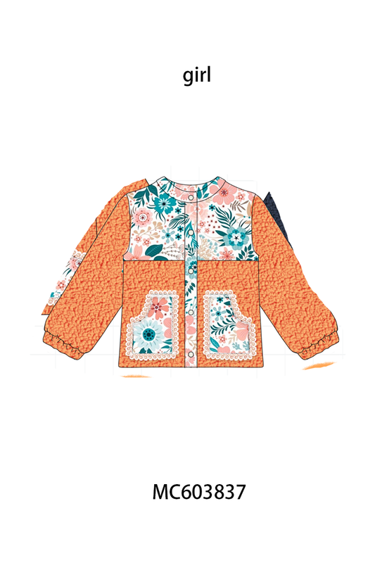PO85 Multicolored floral print fleece mom&me coat collection - ETA  LATE AUGUST to LC