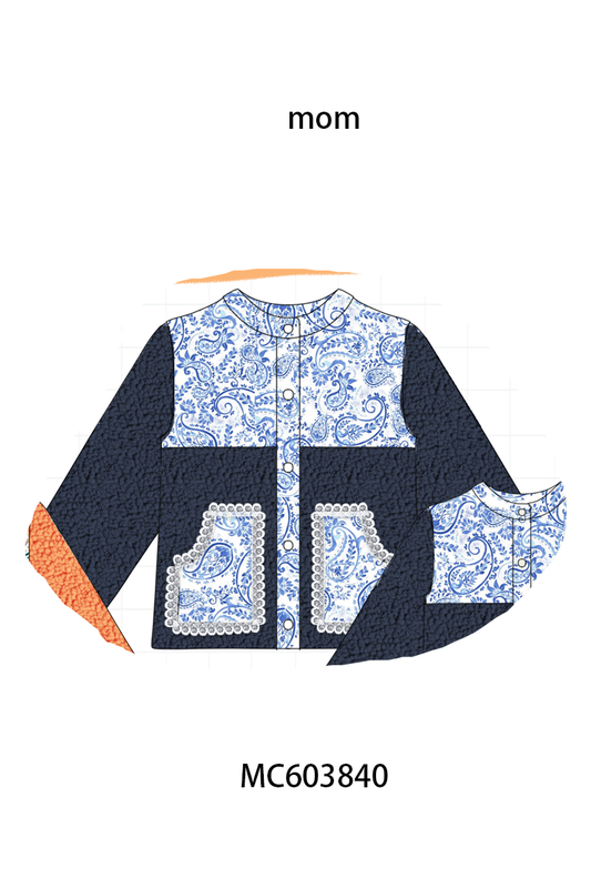 PO85 Multicolored floral print fleece mom&me coat collection - ETA  LATE AUGUST to LC