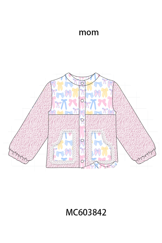 PO85 Multicolored floral print fleece mom&me coat collection - ETA  LATE AUGUST to LC