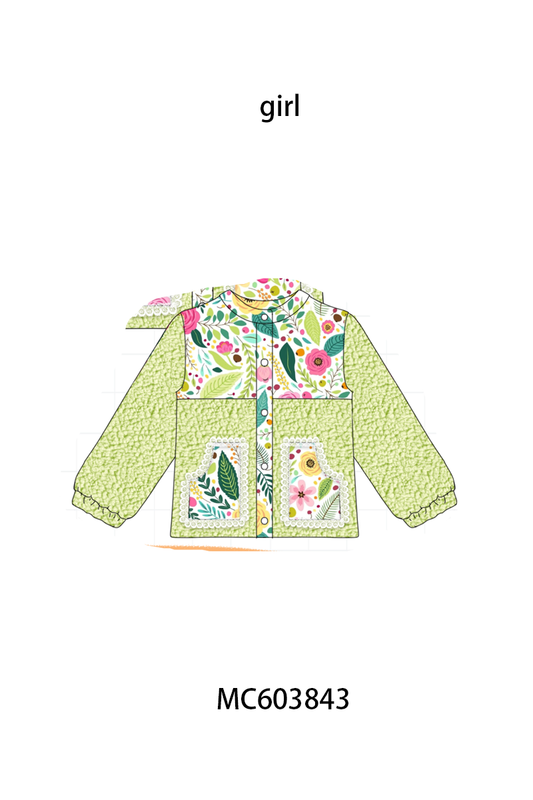 PO85 Multicolored floral print fleece mom&me coat collection - ETA  LATE AUGUST to LC