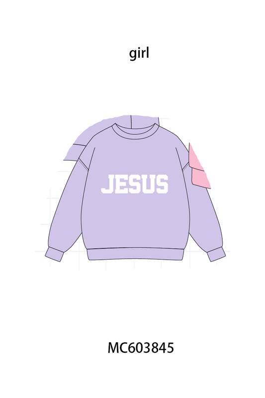 PO85 Multicolored JESUS embroidery mom&me pullover collection - ETA  LATE AUGUST to LC
