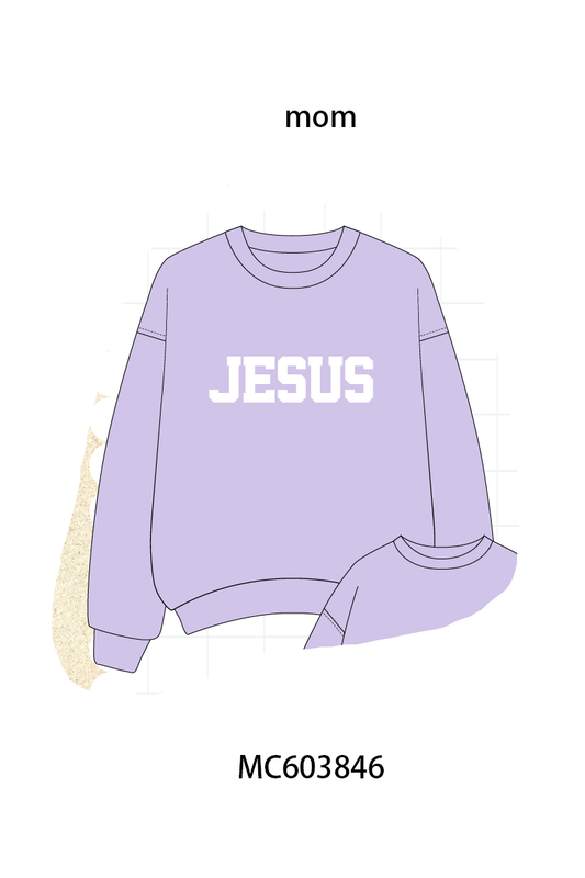 PO85 Multicolored JESUS embroidery mom&me pullover collection - ETA  LATE AUGUST to LC