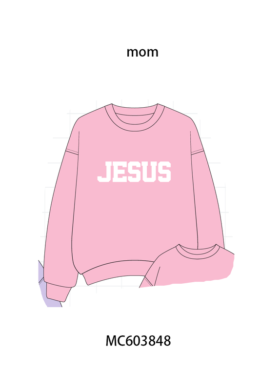 PO85 Multicolored JESUS embroidery mom&me pullover collection - ETA  LATE AUGUST to LC