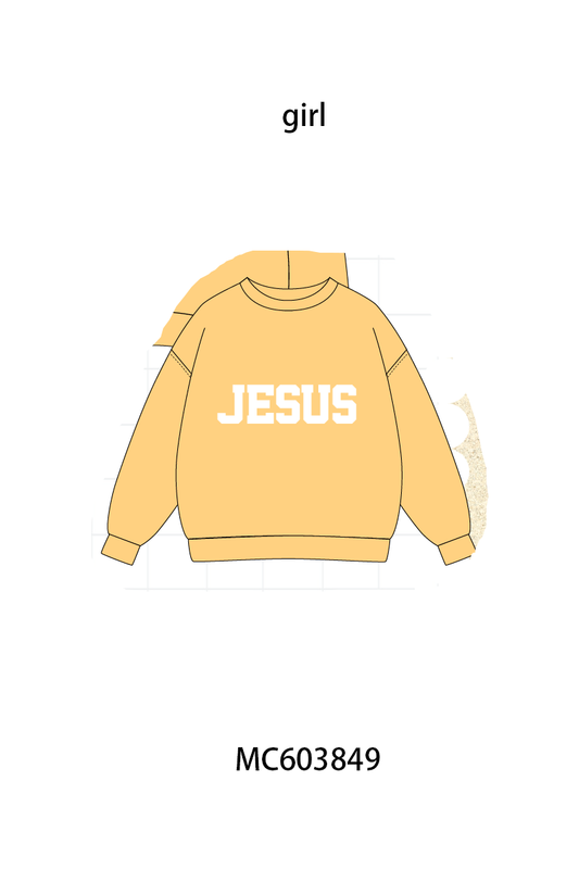 PO85 Multicolored JESUS embroidery mom&me pullover collection - ETA  LATE AUGUST to LC