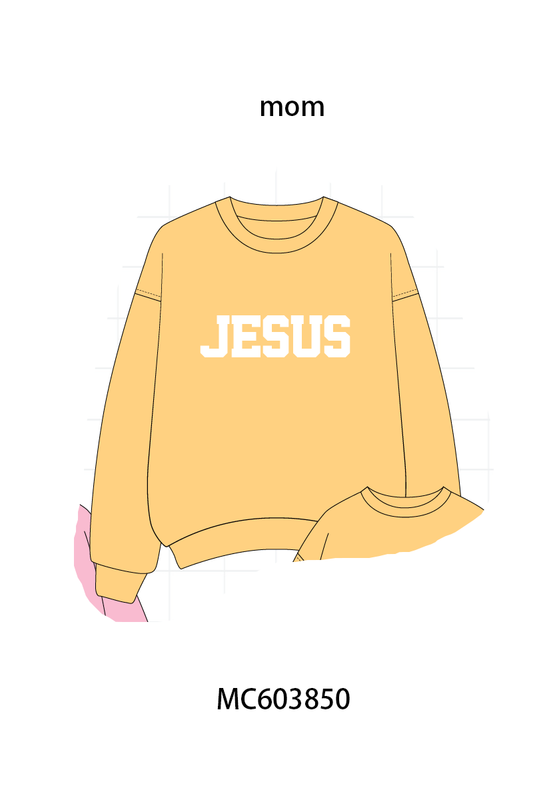 PO85 Multicolored JESUS embroidery mom&me pullover collection - ETA  LATE AUGUST to LC