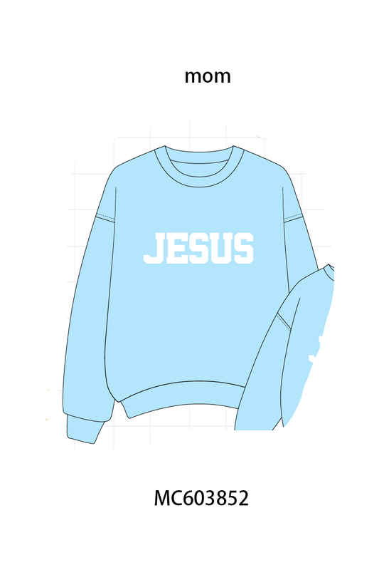 PO85 Multicolored JESUS embroidery mom&me pullover collection - ETA  LATE AUGUST to LC