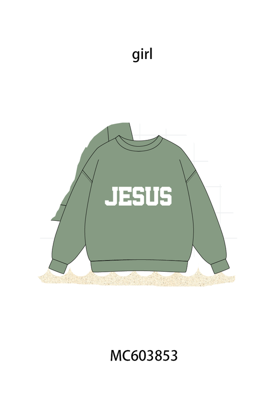 PO85 Multicolored JESUS embroidery mom&me pullover collection - ETA  LATE AUGUST to LC