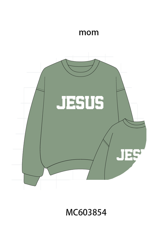 PO85 Multicolored JESUS embroidery mom&me pullover collection - ETA  LATE AUGUST to LC
