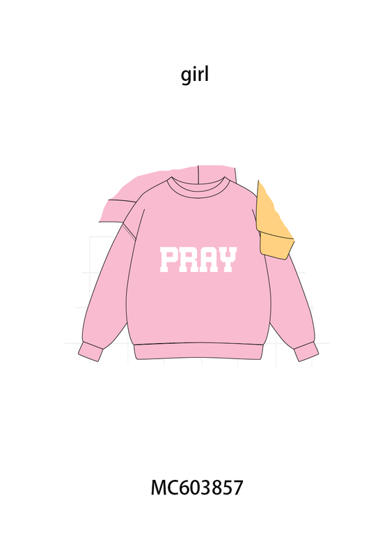 PO85 Multicolored PRAY embroidery mom&me pullover collection - ETA  LATE AUGUST to LC