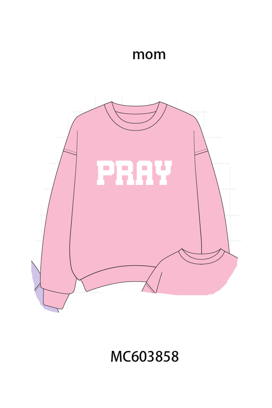 PO85 Multicolored PRAY embroidery mom&me pullover collection - ETA  LATE AUGUST to LC