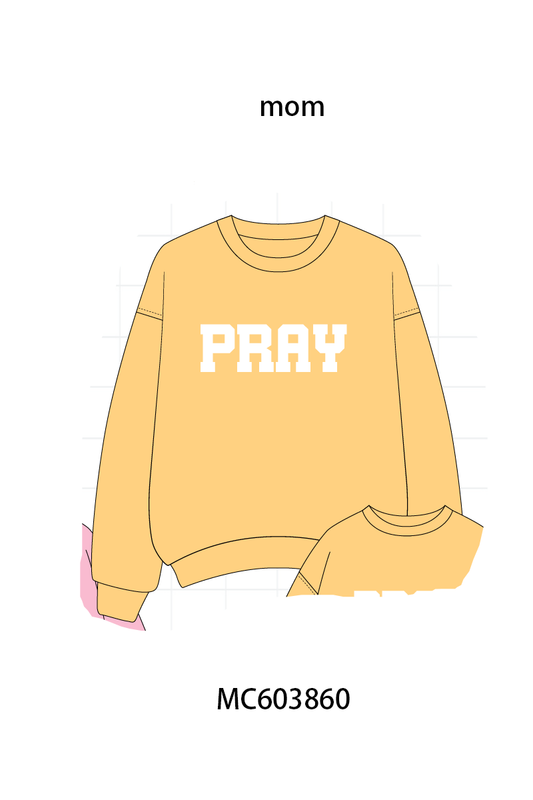 PO85 Multicolored PRAY embroidery mom&me pullover collection - ETA  LATE AUGUST to LC