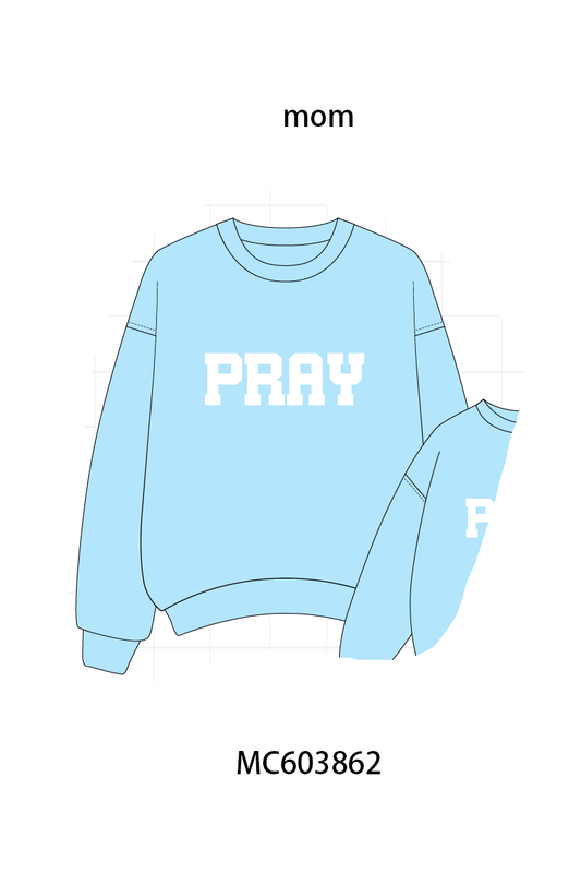 PO85 Multicolored PRAY embroidery mom&me pullover collection - ETA  LATE AUGUST to LC