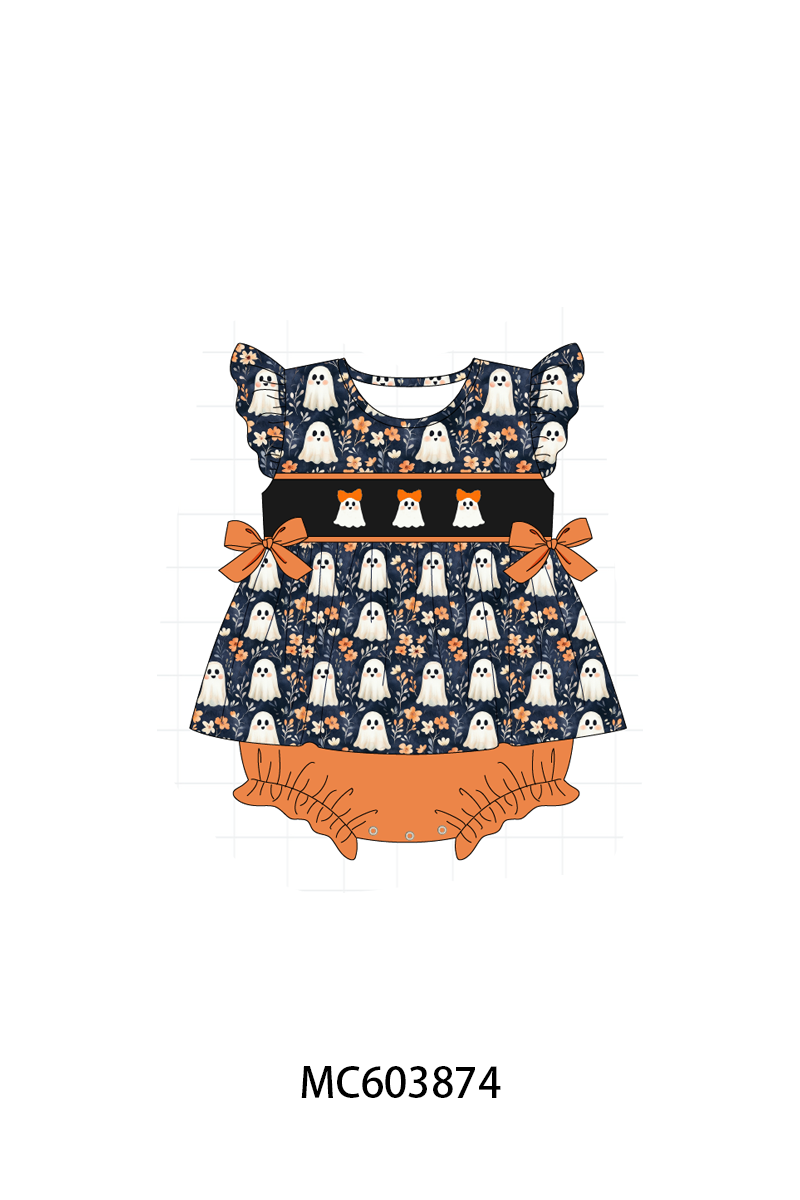 PO85 Orange halloween ghost embroidery collection - ETA  LATE AUGUST to LC