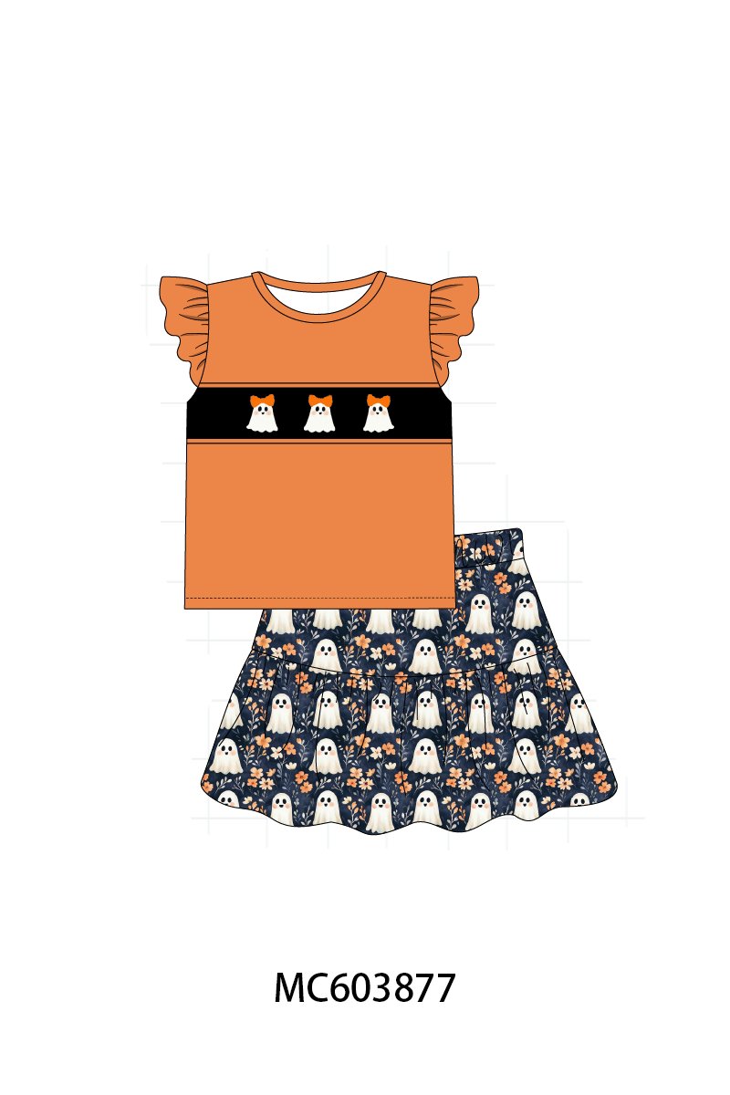 PO85 Orange halloween ghost embroidery collection - ETA  LATE AUGUST to LC