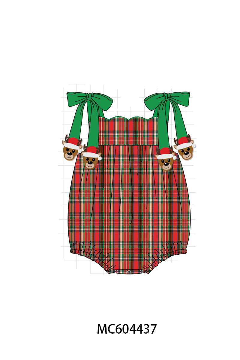 PO88 Red plaid christmas reindeer embroidery collection (ETA September to LC)