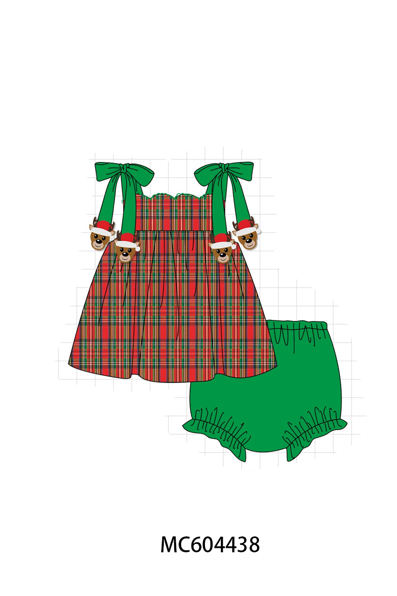 PO88 Red plaid christmas reindeer embroidery collection (ETA September to LC)