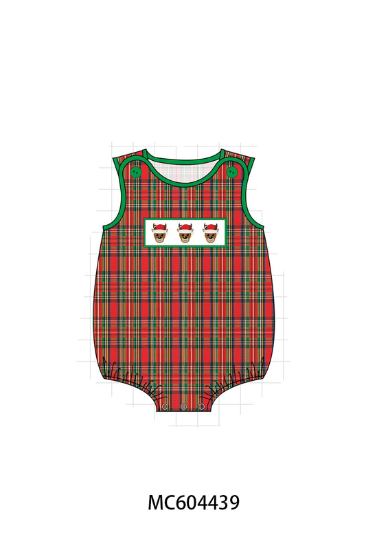 PO88 Red plaid christmas reindeer embroidery collection (ETA September to LC)