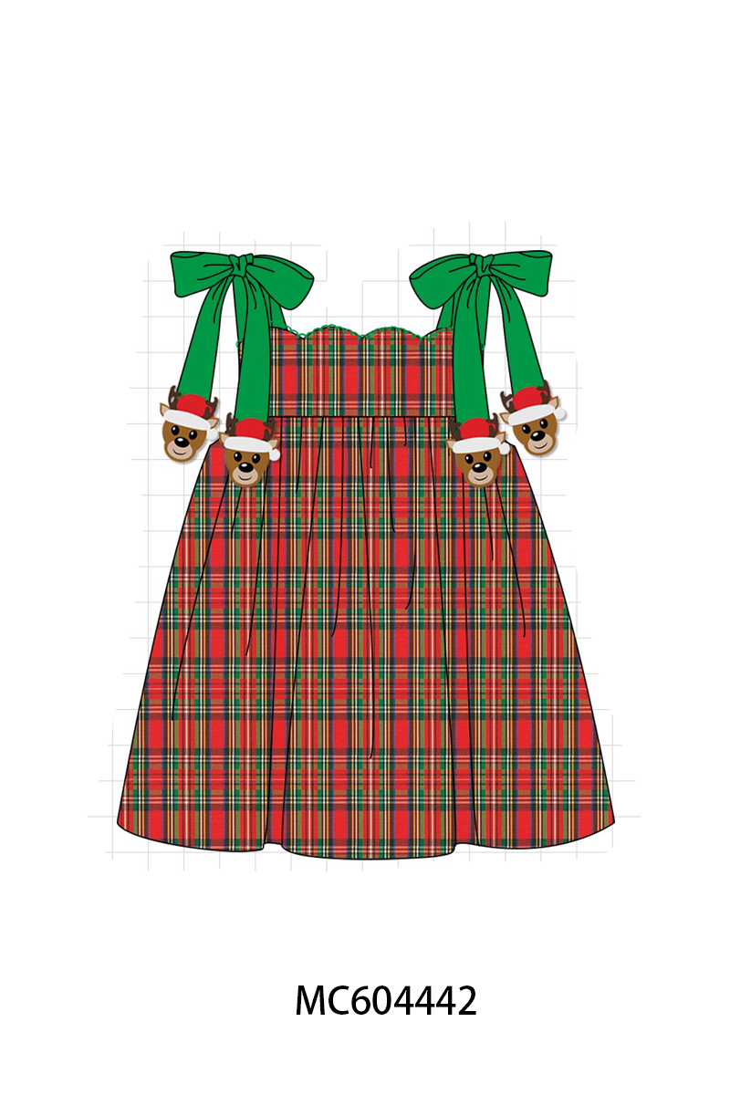 PO88 Red plaid christmas reindeer embroidery collection (ETA September to LC)
