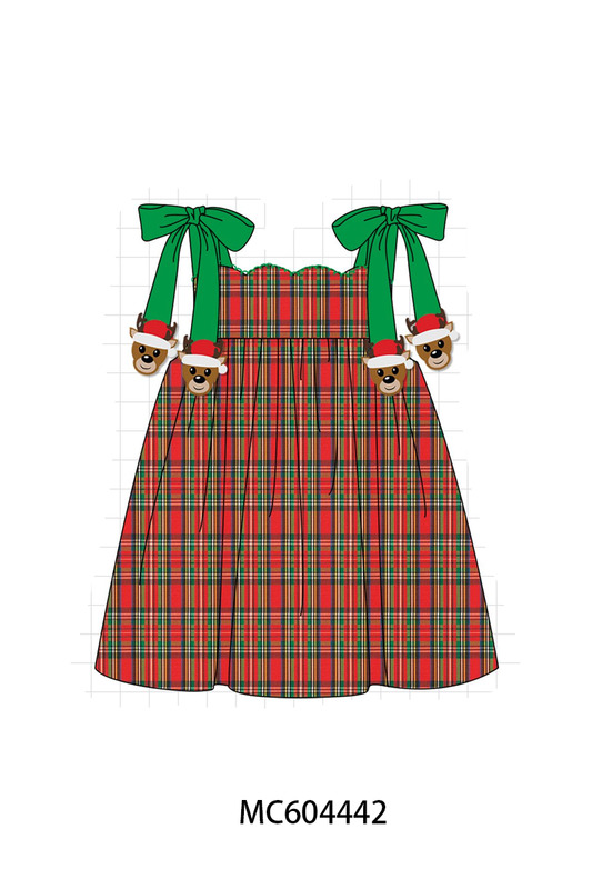 PO88 Red plaid christmas reindeer embroidery collection (ETA September to LC)