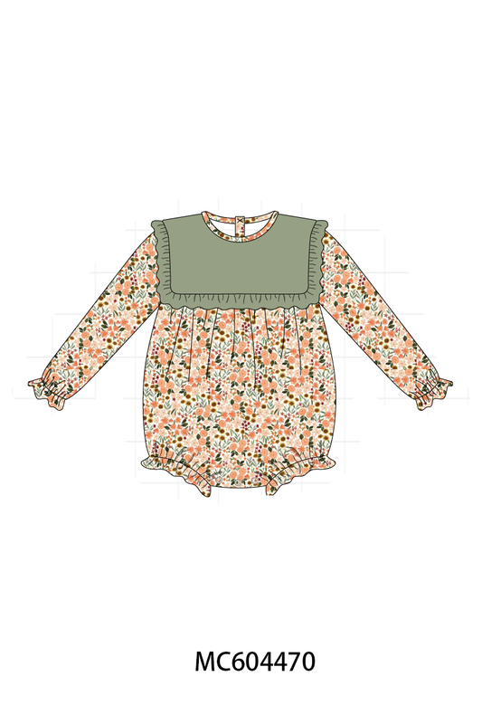 PO88 Green floral print ruffle gingham collection (ETA September to LC)