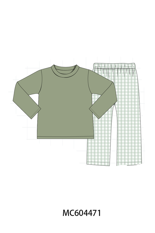 PO88 Green floral print ruffle gingham collection (ETA September to LC)