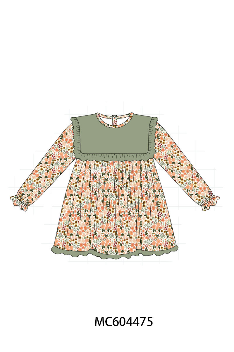 PO88 Green floral print ruffle gingham collection (ETA September to LC)