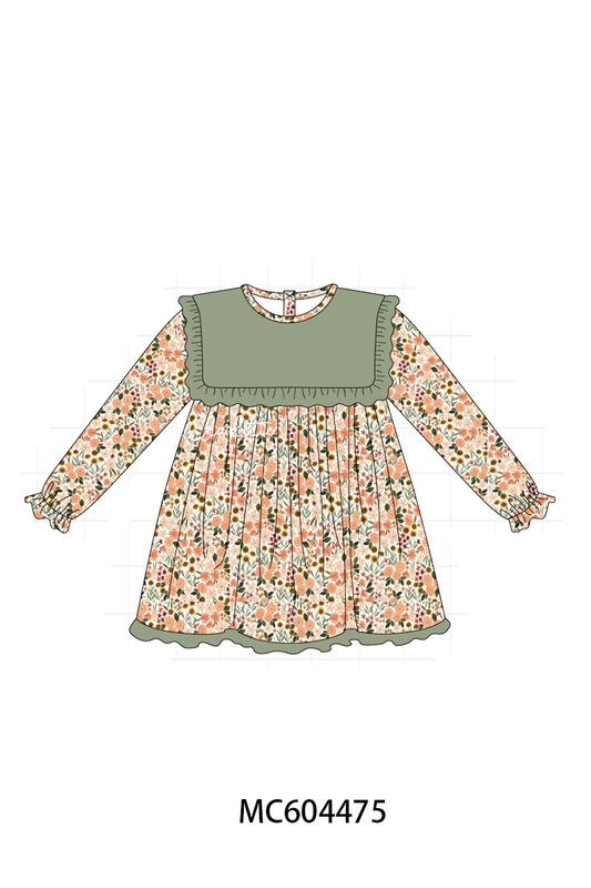 PO88 Green floral print ruffle gingham collection (ETA September to LC)