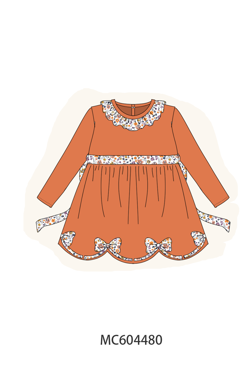 PO88 Orange floral print ruffle collection (ETA September to LC)