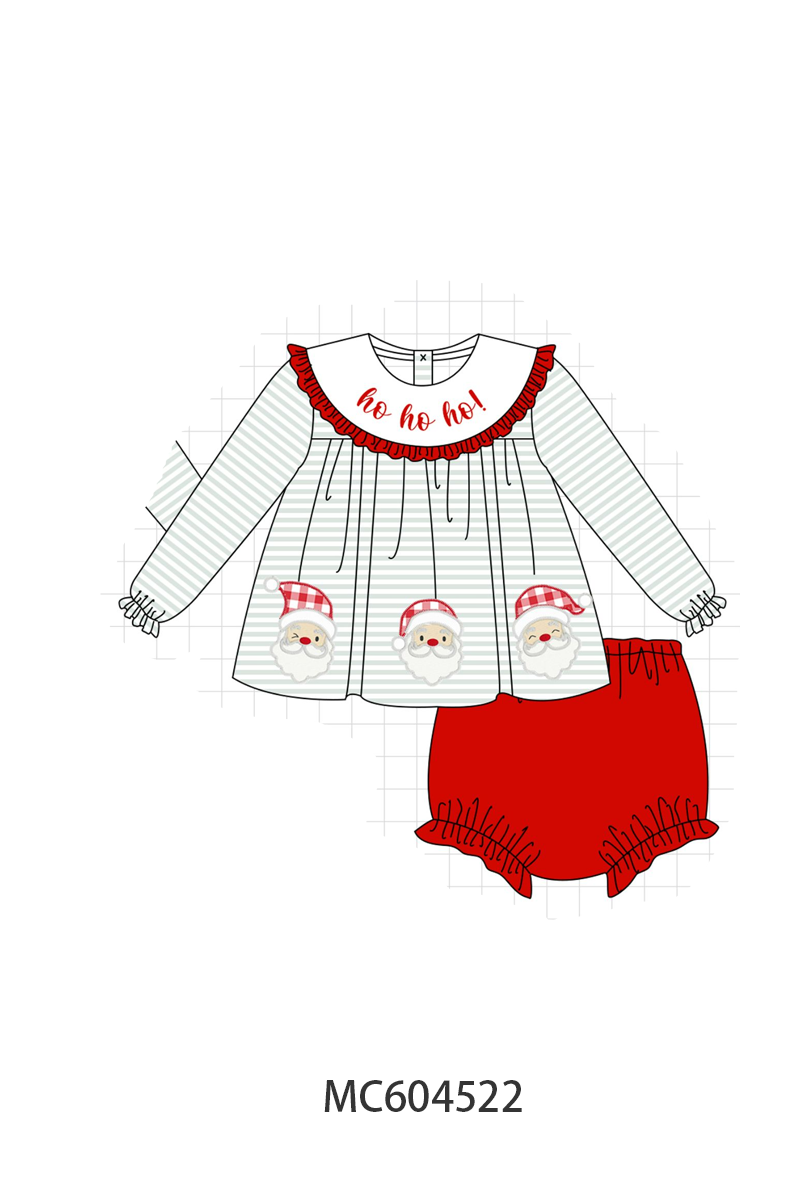 PO88 Sage santa embroidery stripe collection (ETA September to LC)