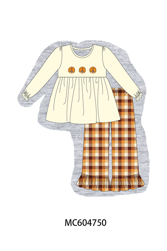 PO88 Beige turkey embroidery plaid collection (ETA September to LC)