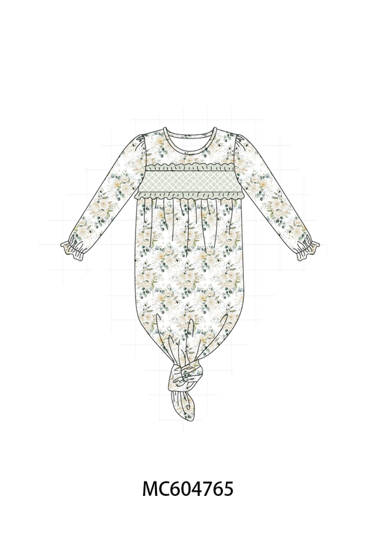 PO88 Sage floral smocked ruffle collection (ETA September to LC)