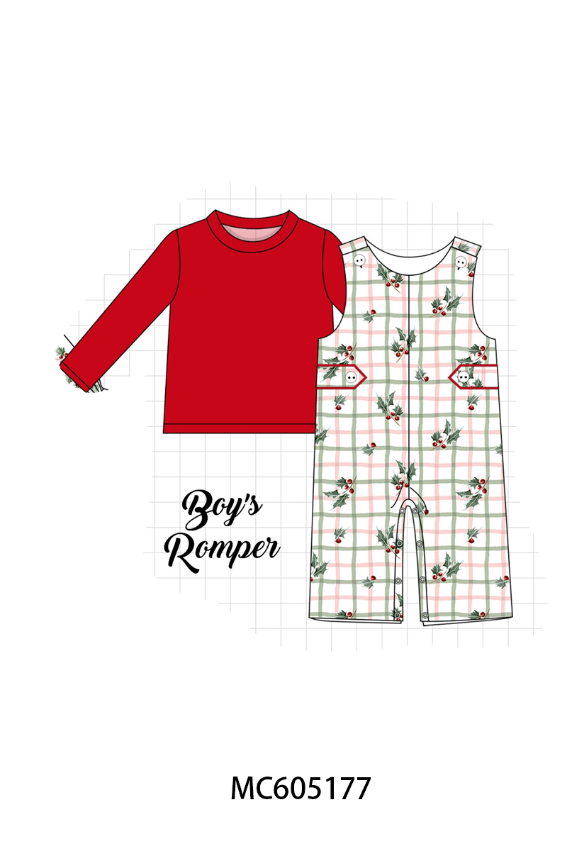PO92 Red christmas holly bow smocked collection - ETA early November to LC