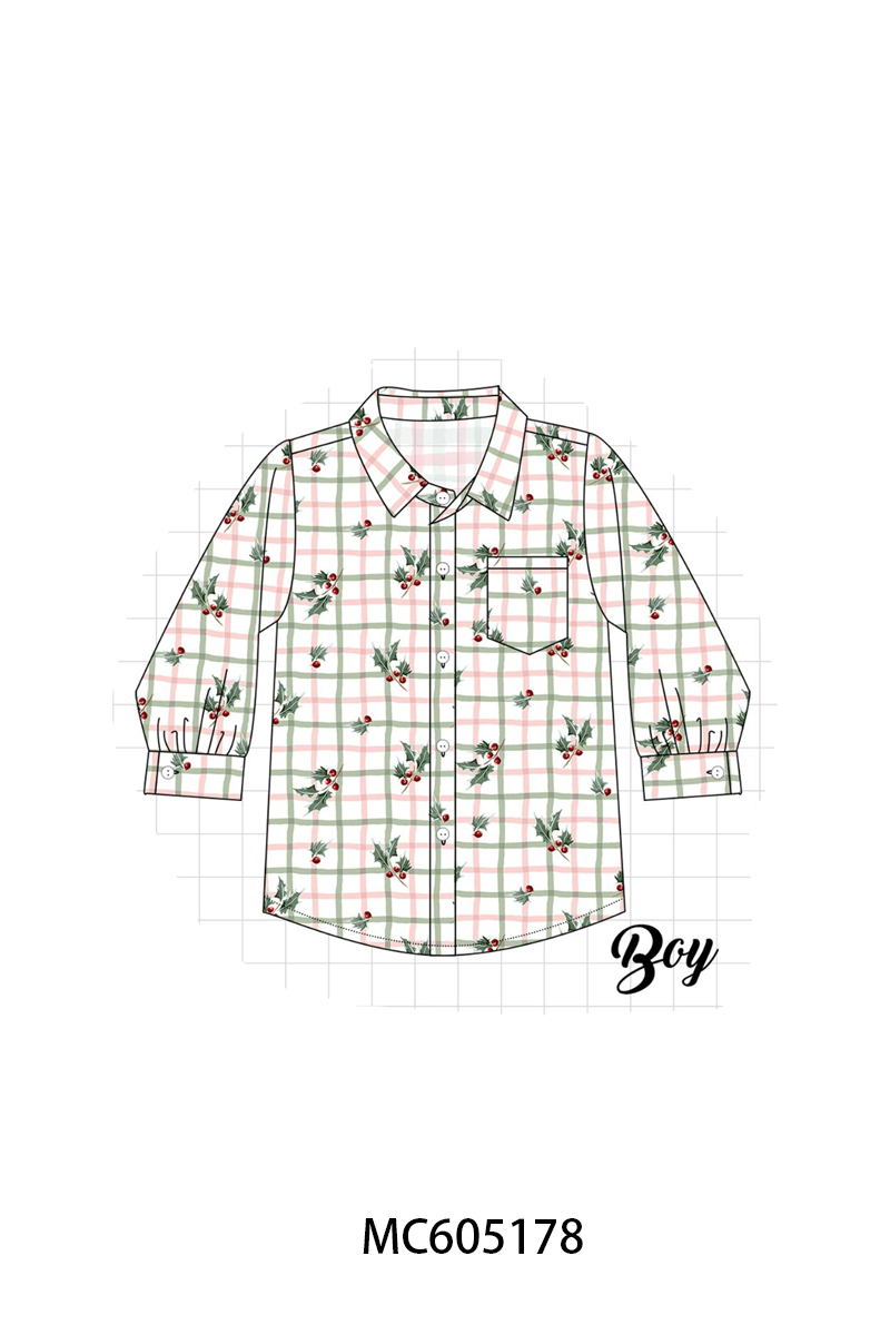 PO92 Red christmas holly bow smocked collection - ETA early November to LC