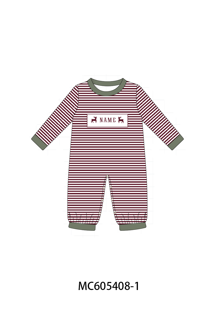 PO93 Maroon tree reindeer monogram embroidery collection - ETA mid-November to LC