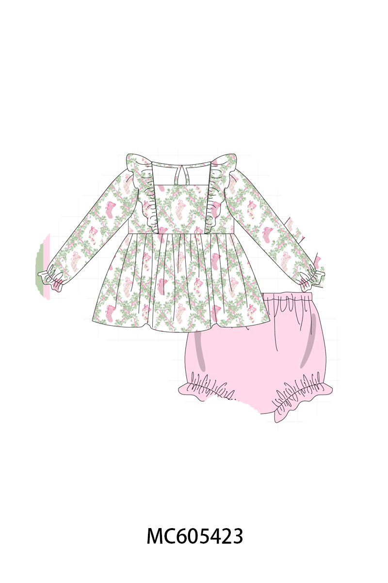 PO93 Pink holiday floral socks print collection - ETA mid-November to LC