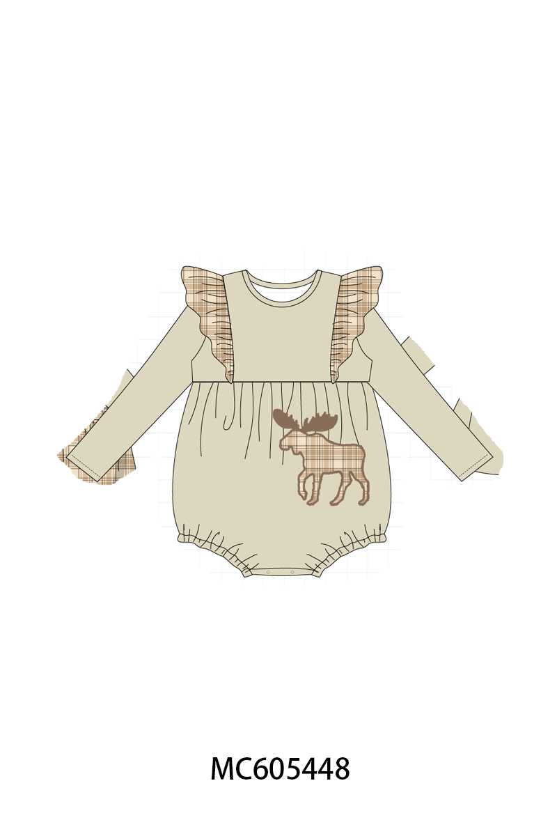 PO93 Khaki moose applique plaid collection - ETA mid-November to LC