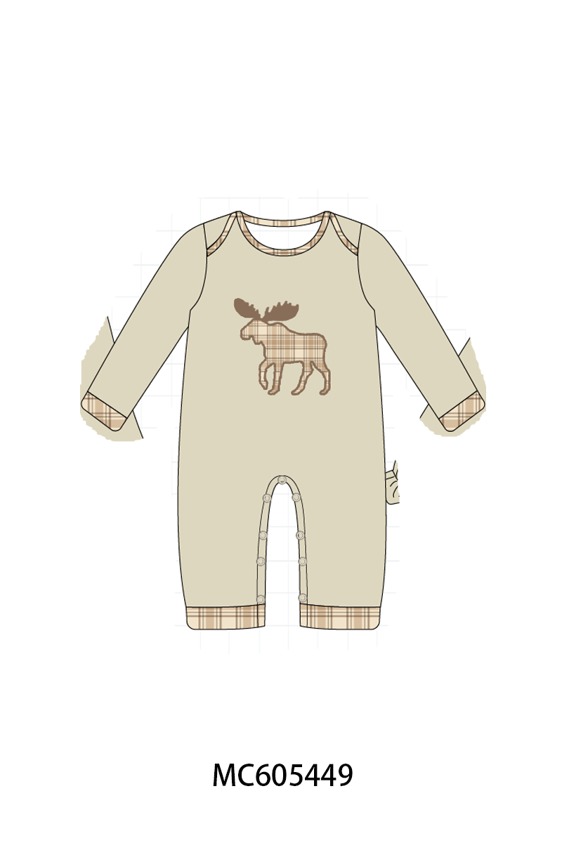 PO93 Khaki moose applique plaid collection - ETA mid-November to LC