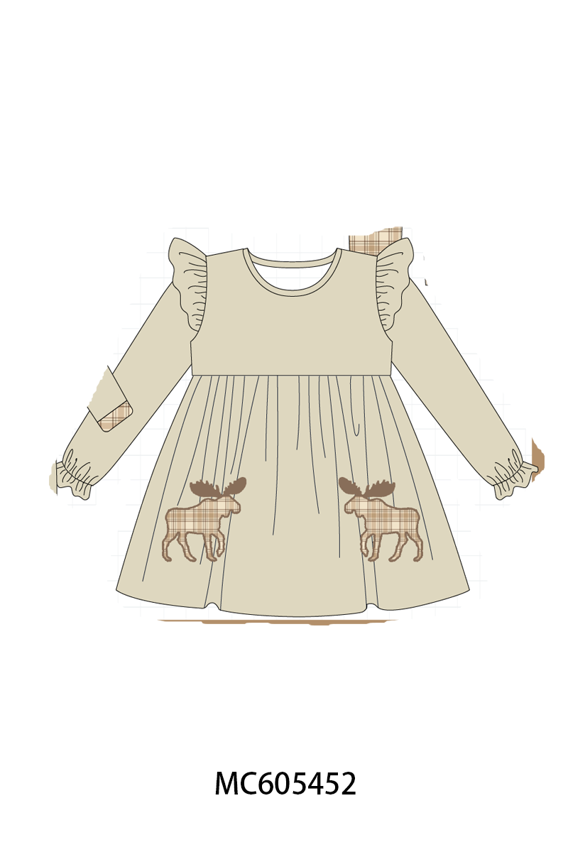 PO93 Khaki moose applique plaid collection - ETA mid-November to LC