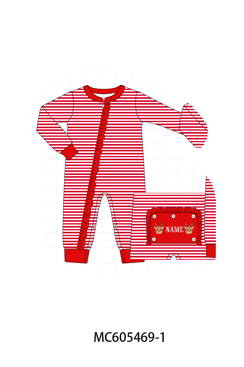 PO93 Christmas stripe tree santa monogram embroidery collection - ETA mid-November to LC