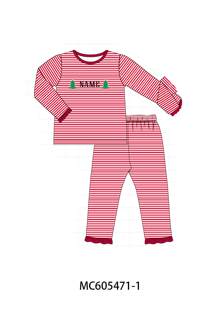 PO93 Christmas stripe tree santa monogram embroidery collection - ETA mid-November to LC